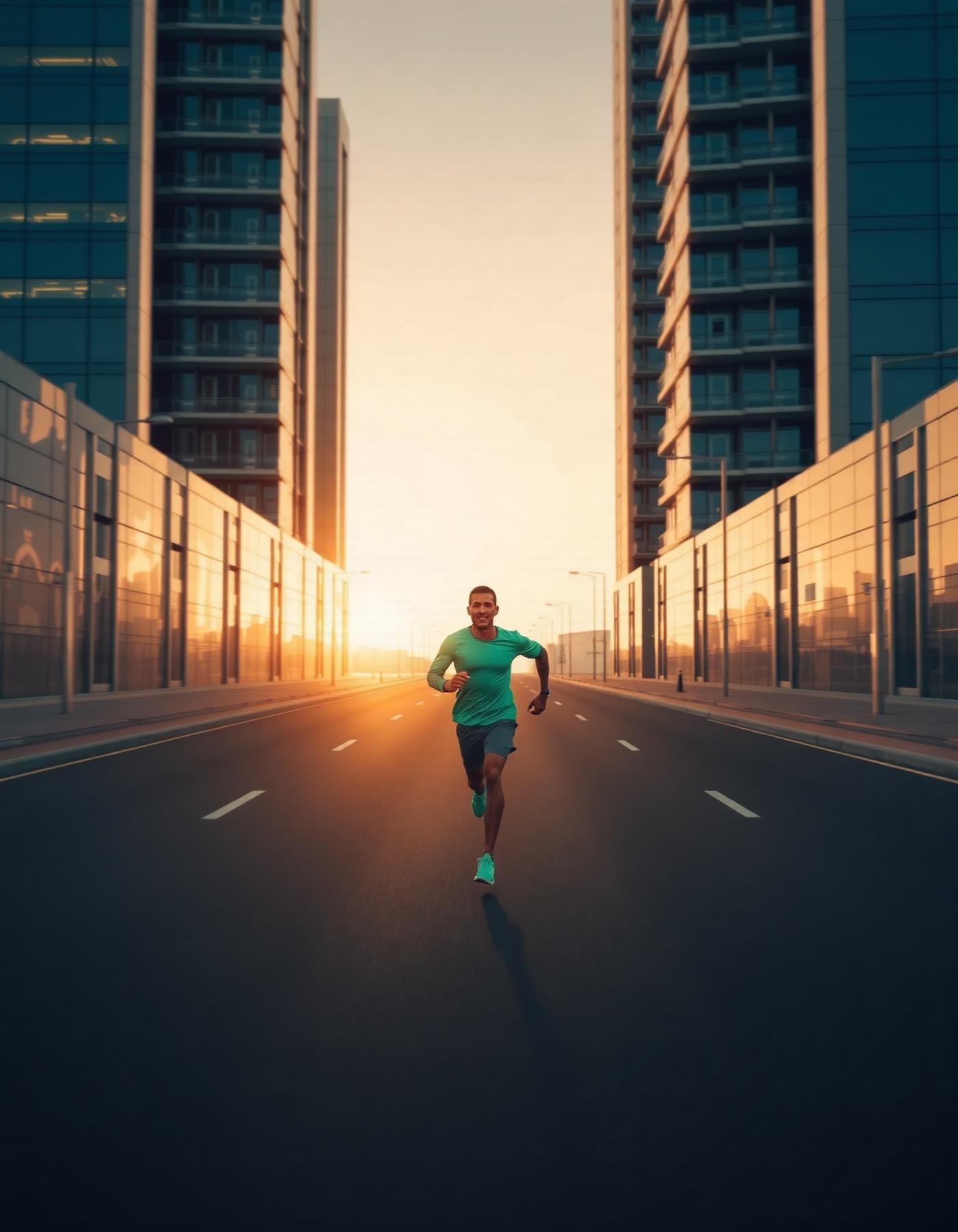 Dawn run in modern Riyadh